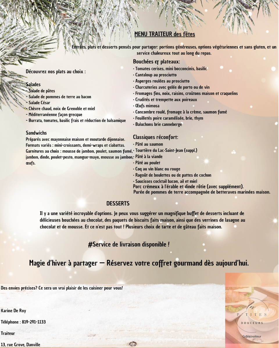 Menu, café & traiteur les p'tites douceurs