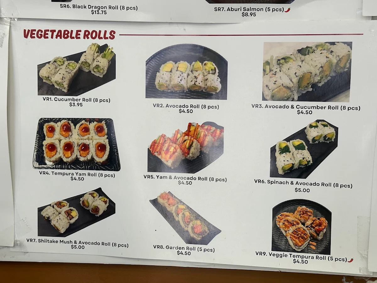 Menu, Sushi Hon