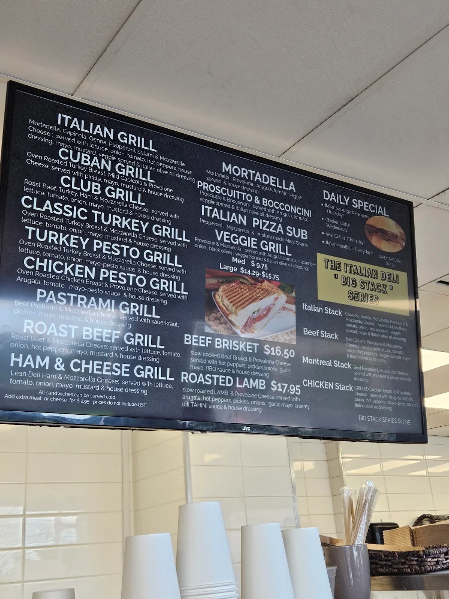 Menu, D'Amore Italian Deli