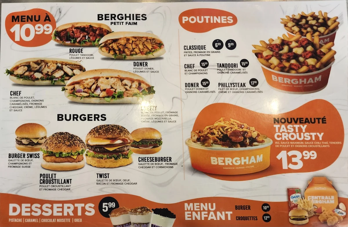 Menu, Bergham - Decarie VSL