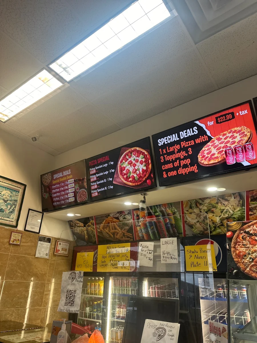 Menu, AY pizza