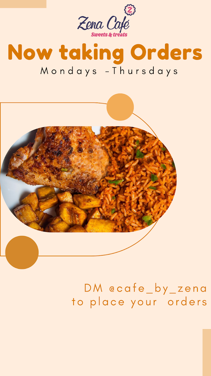 Menu, Zena Cafe