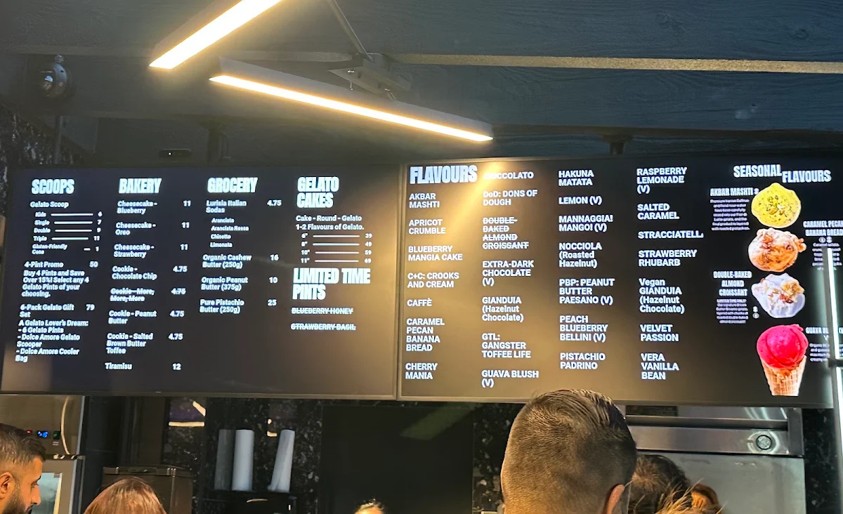 Menu, Dolce Amore - Burnaby