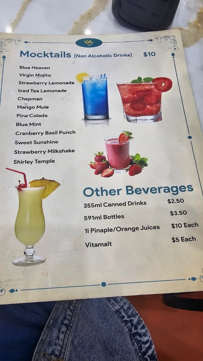 Menu, HENRY JOLLOF SCARBOROUGH RESTAURANT