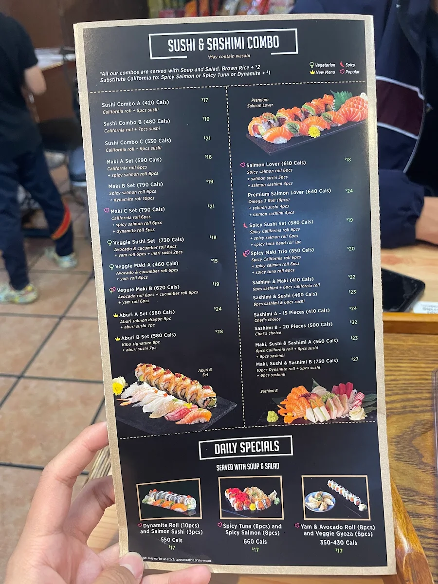 Menu, Kibo Sushi House - Humber