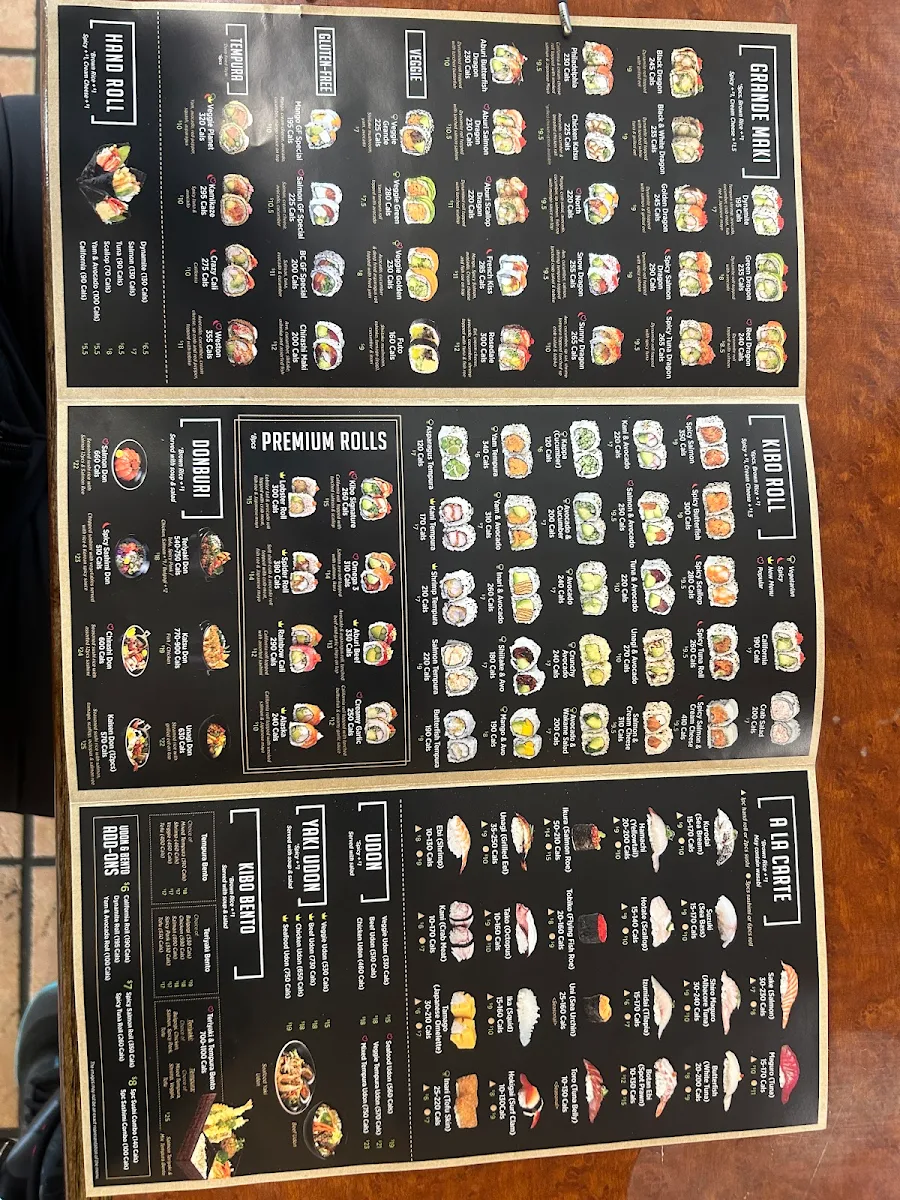 Menu, Kibo Sushi House - Humber