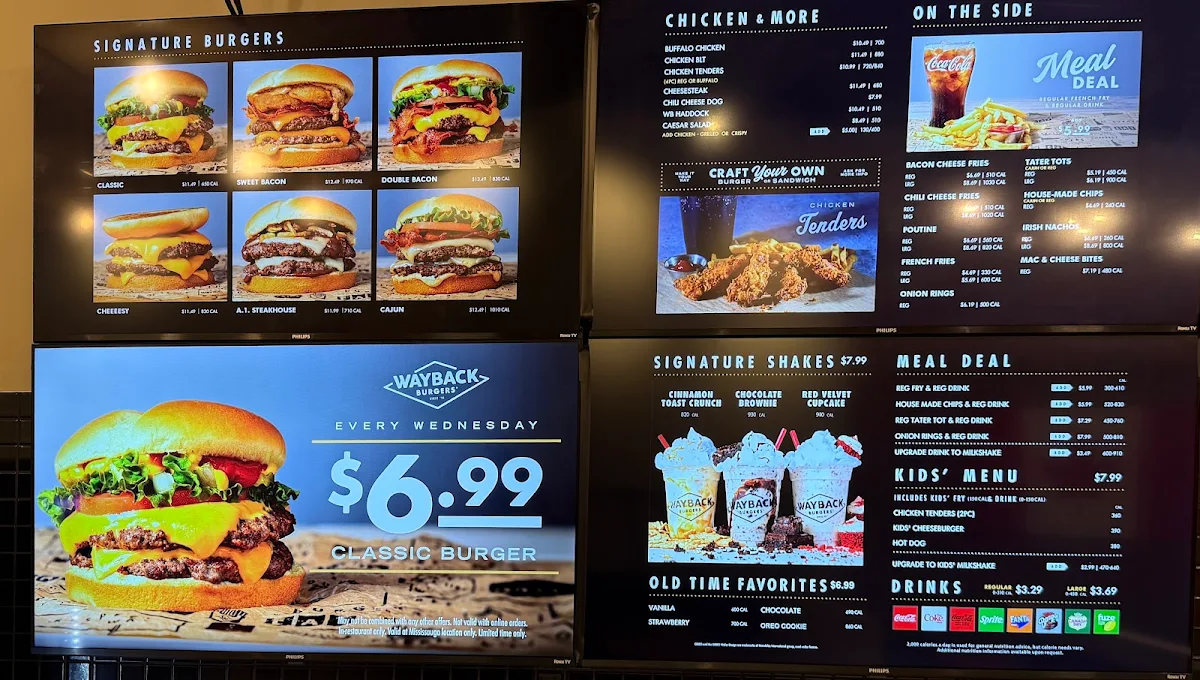 Menu, Wayback Burgers