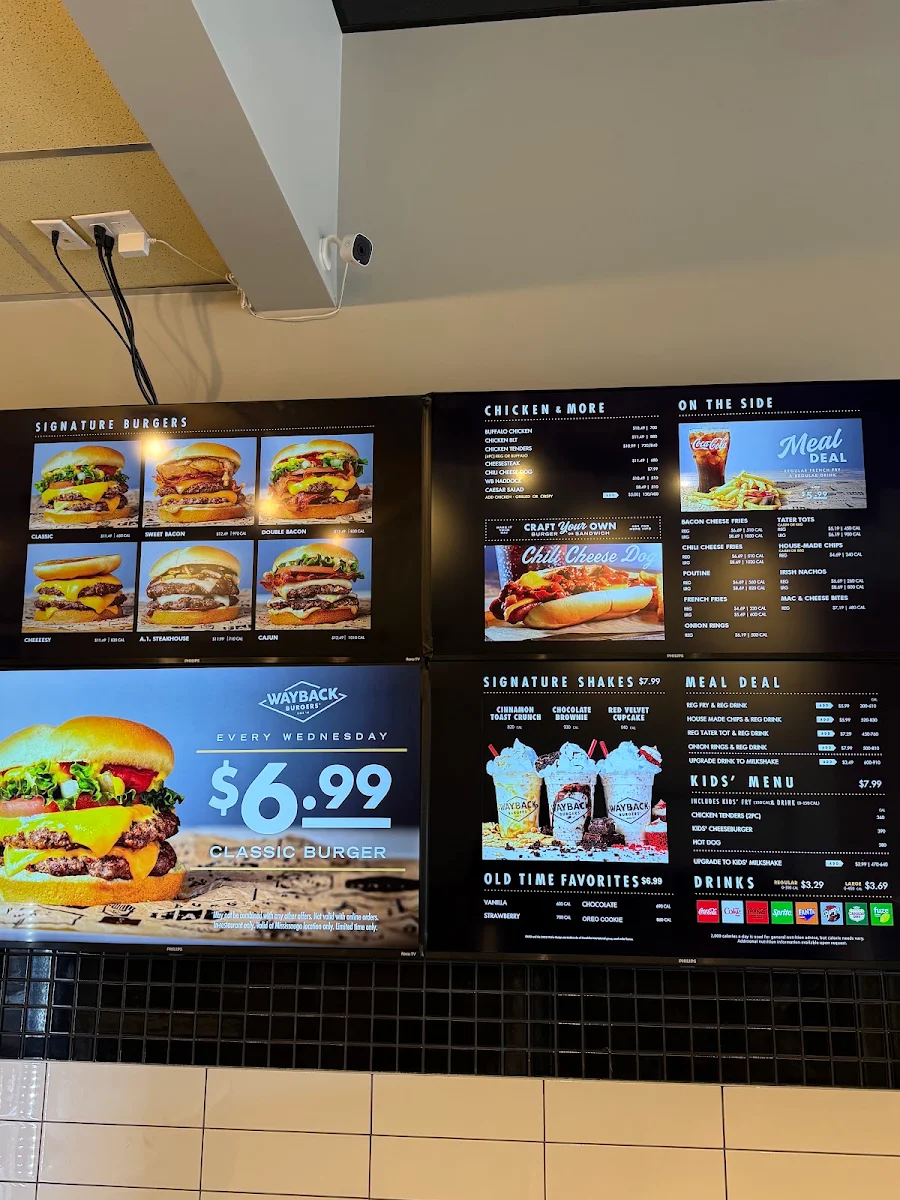 Menu, Wayback Burgers