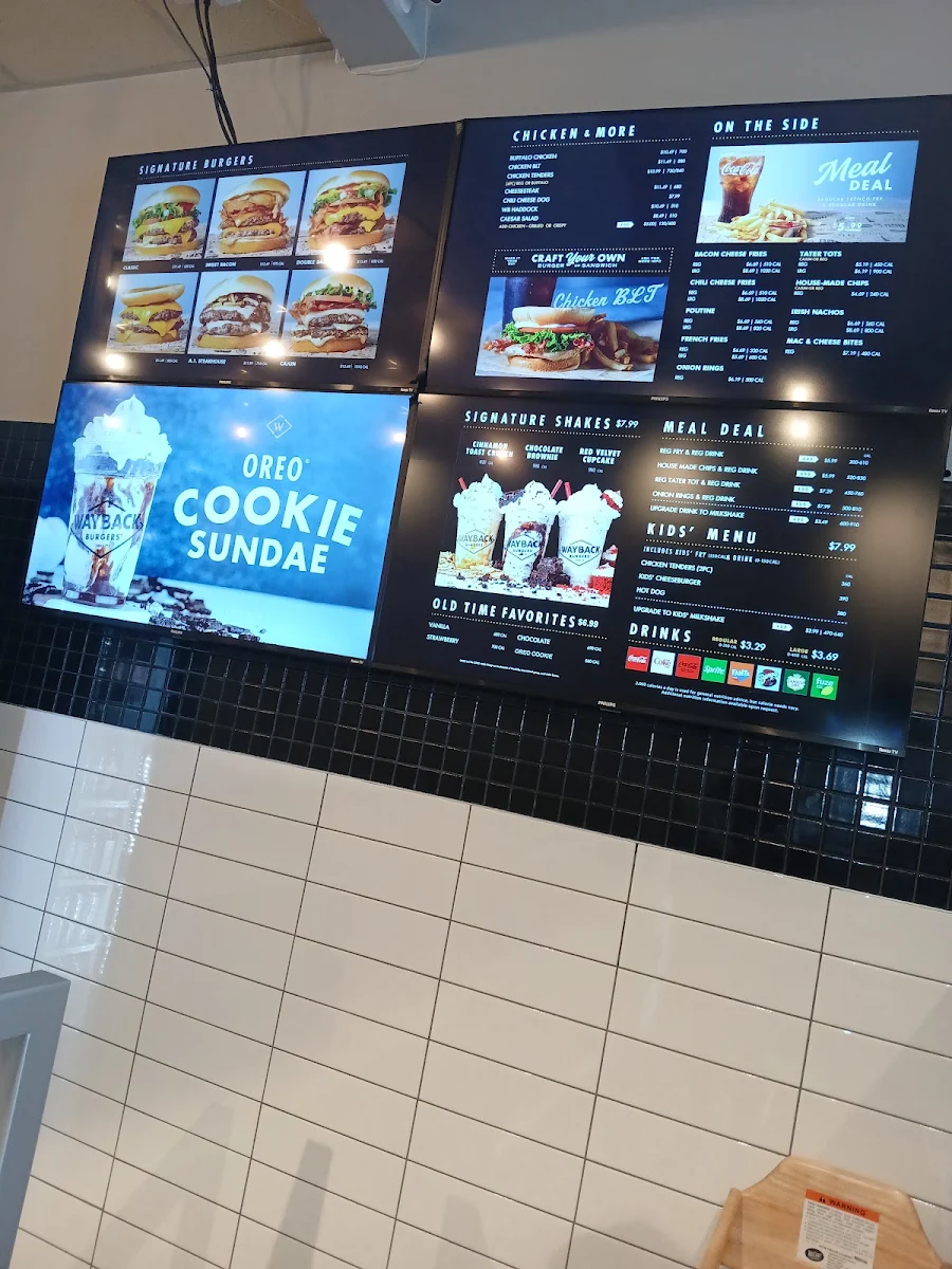 Menu, Wayback Burgers