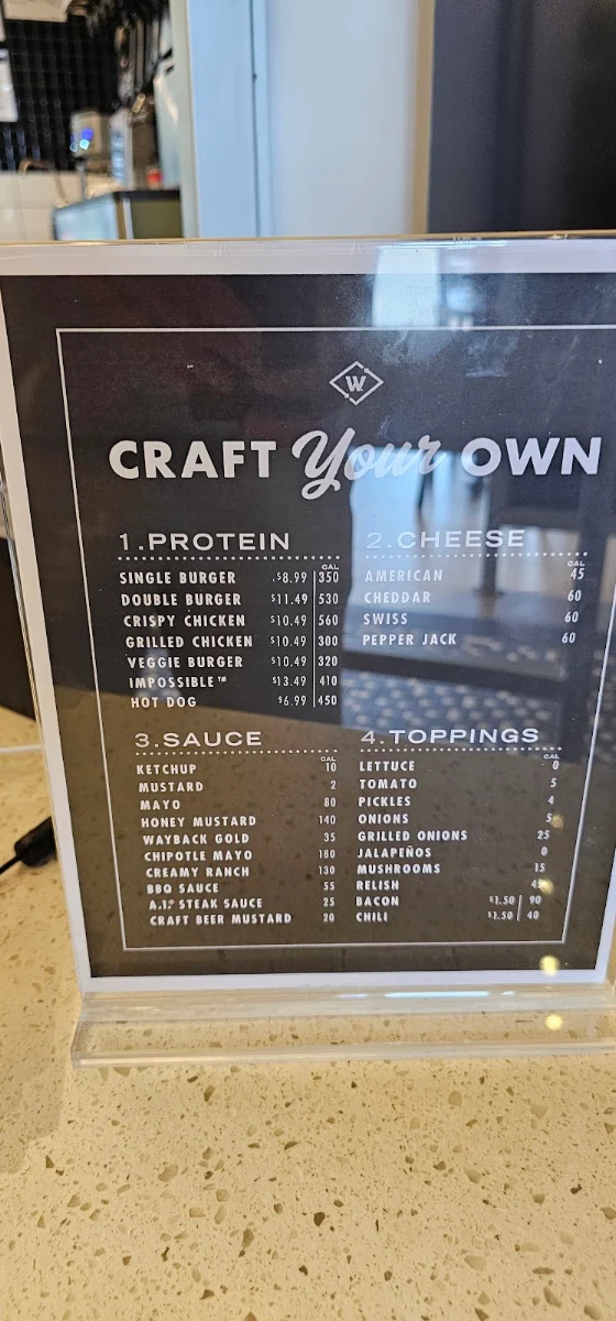 Menu, Wayback Burgers
