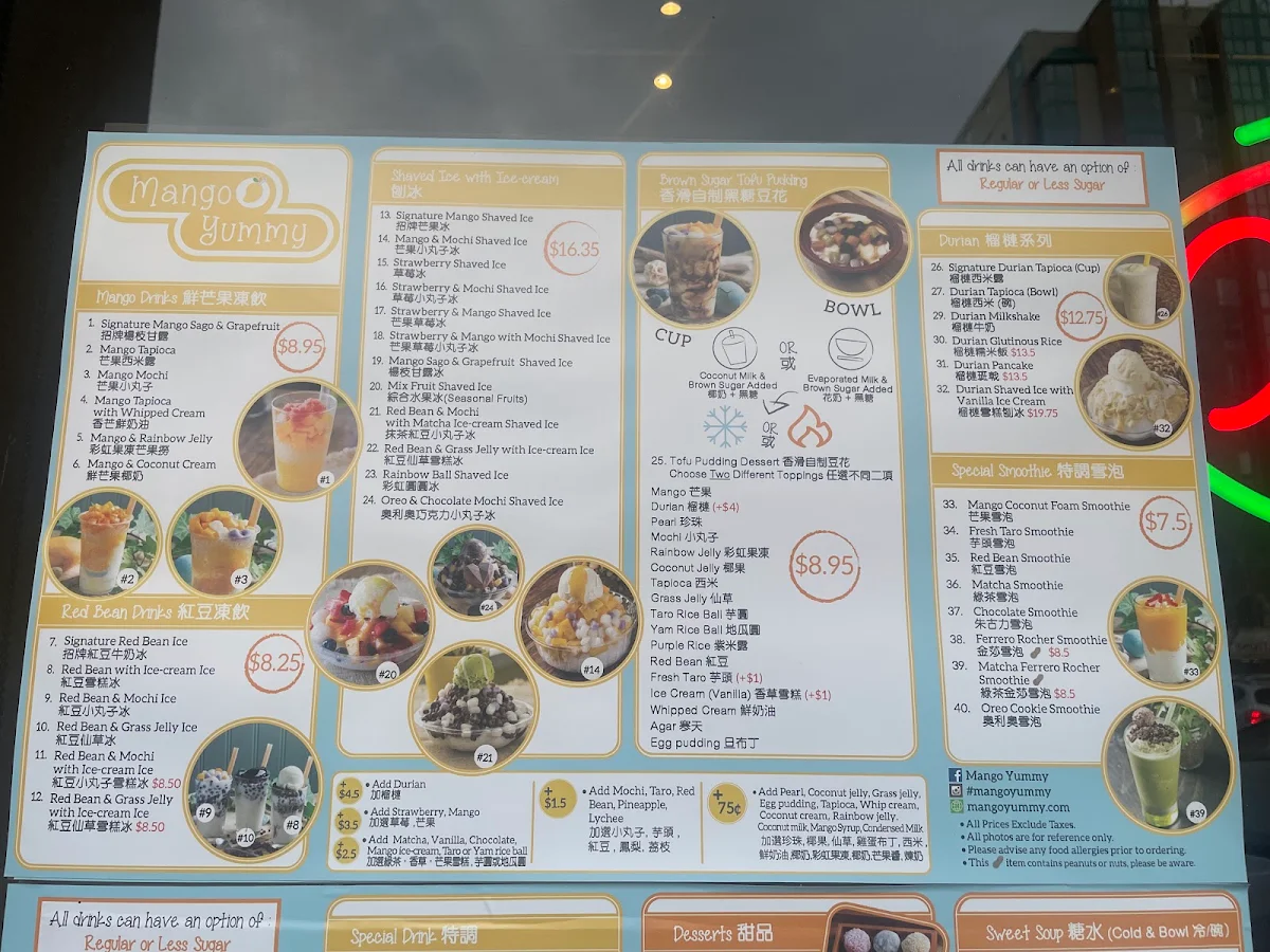 Menu, Mango Yummy