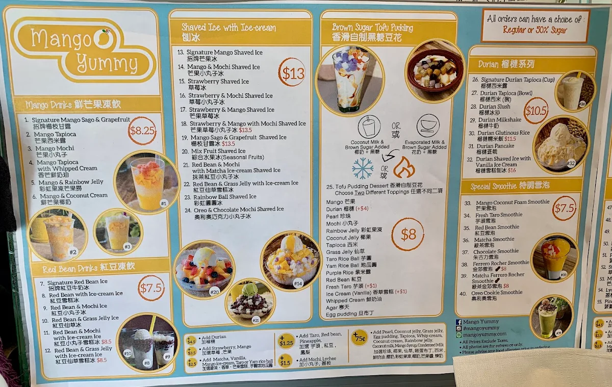 Menu, Mango Yummy