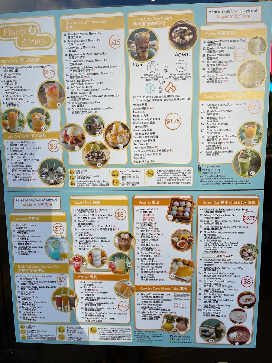 Menu, Mango Yummy