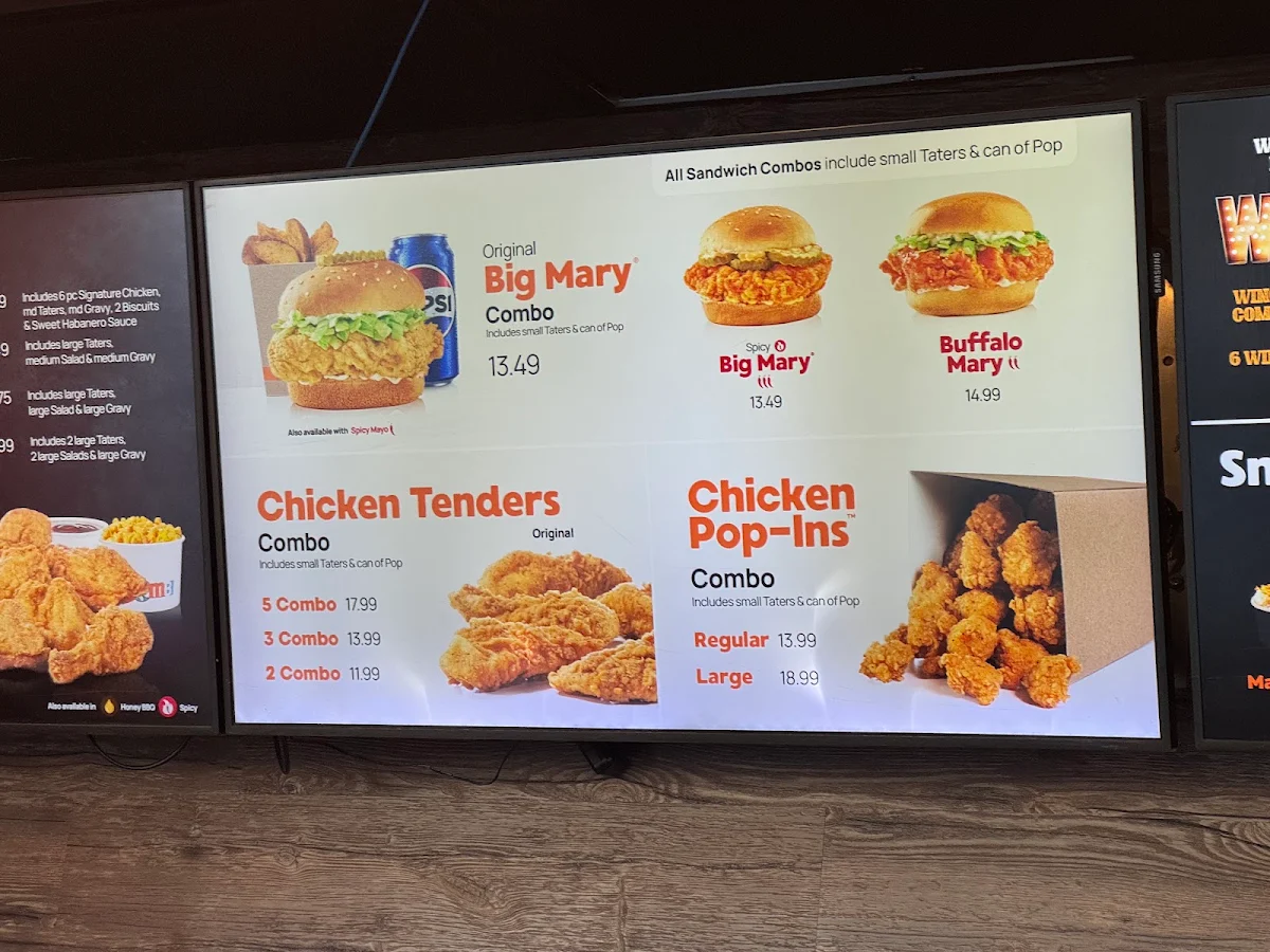 Menu, Mary Brown's Chicken & Taters