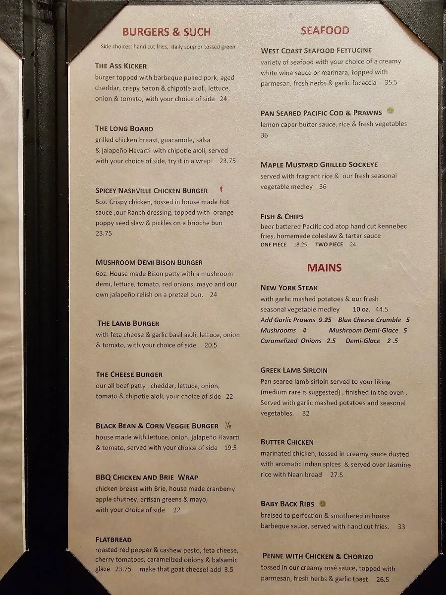 Menu, Simonholt Restaurant