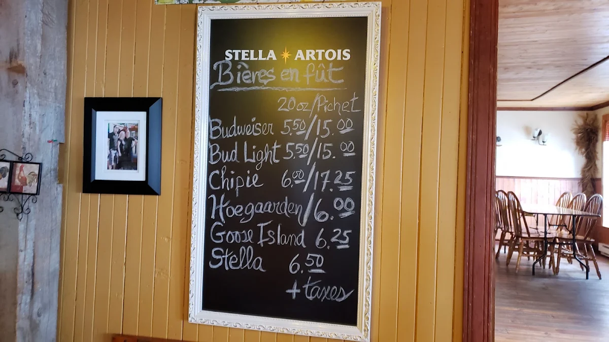 Menu, Auberge au Soleil Levant