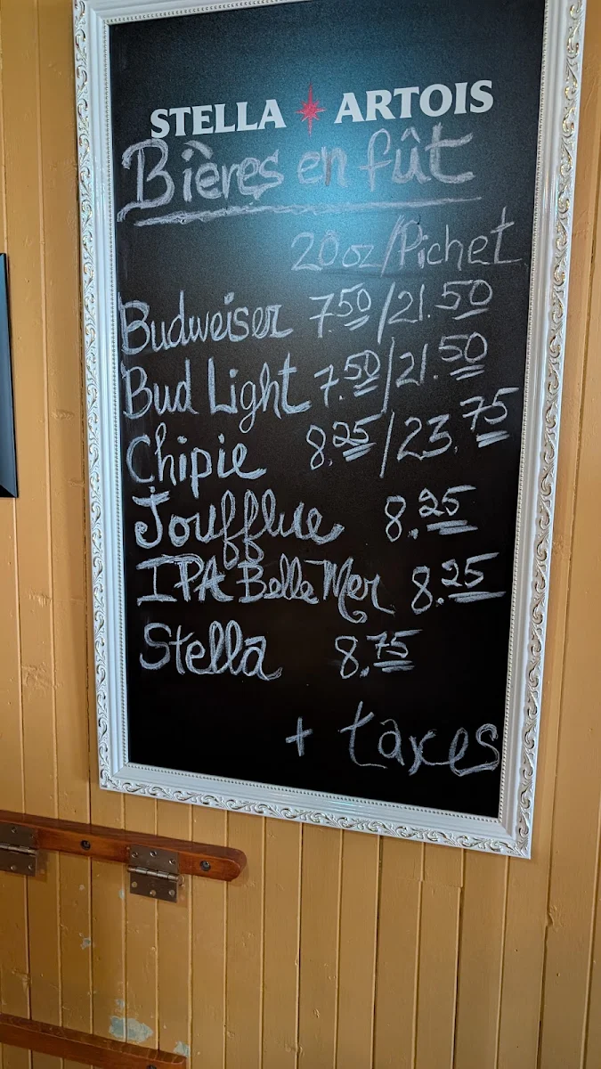 Menu, Auberge au Soleil Levant
