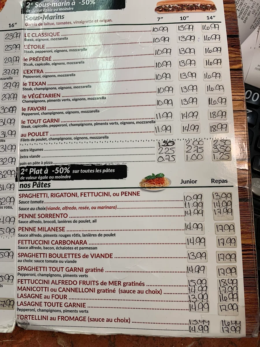 Menu, Restaurant Pizzarella