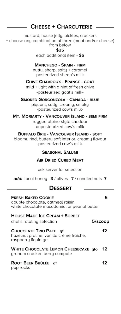 Menu, Vista 18 Restaurant + Lounge