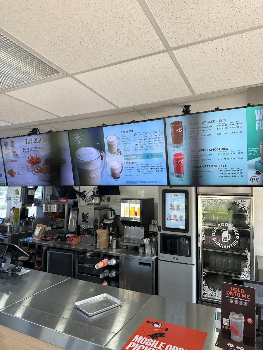 Menu, A&W Canada