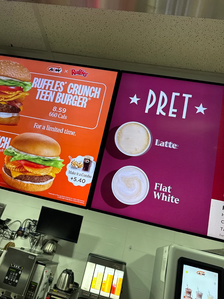 Menu, A&W Canada