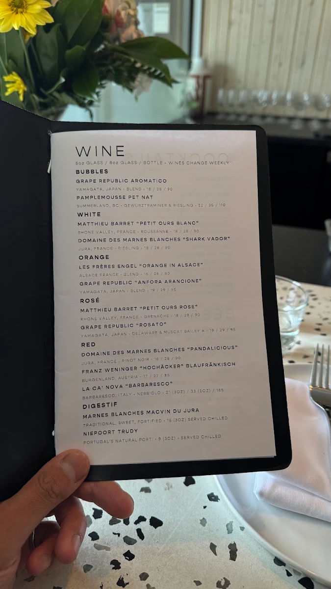 Menu, Darling
