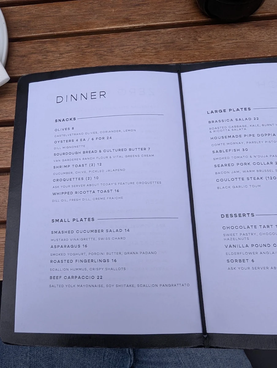 Menu, Darling