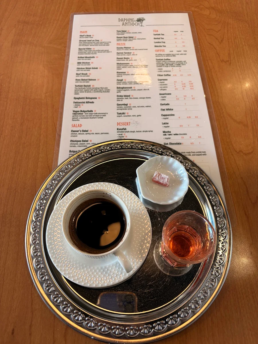 Menu, Daphne's Antioch