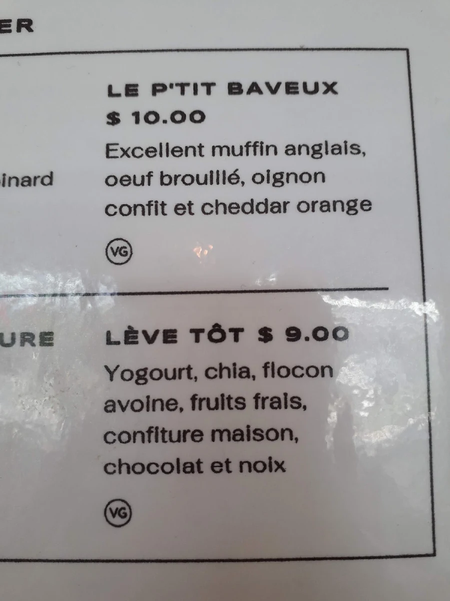 Menu, O'Ravito Café & Traiteur