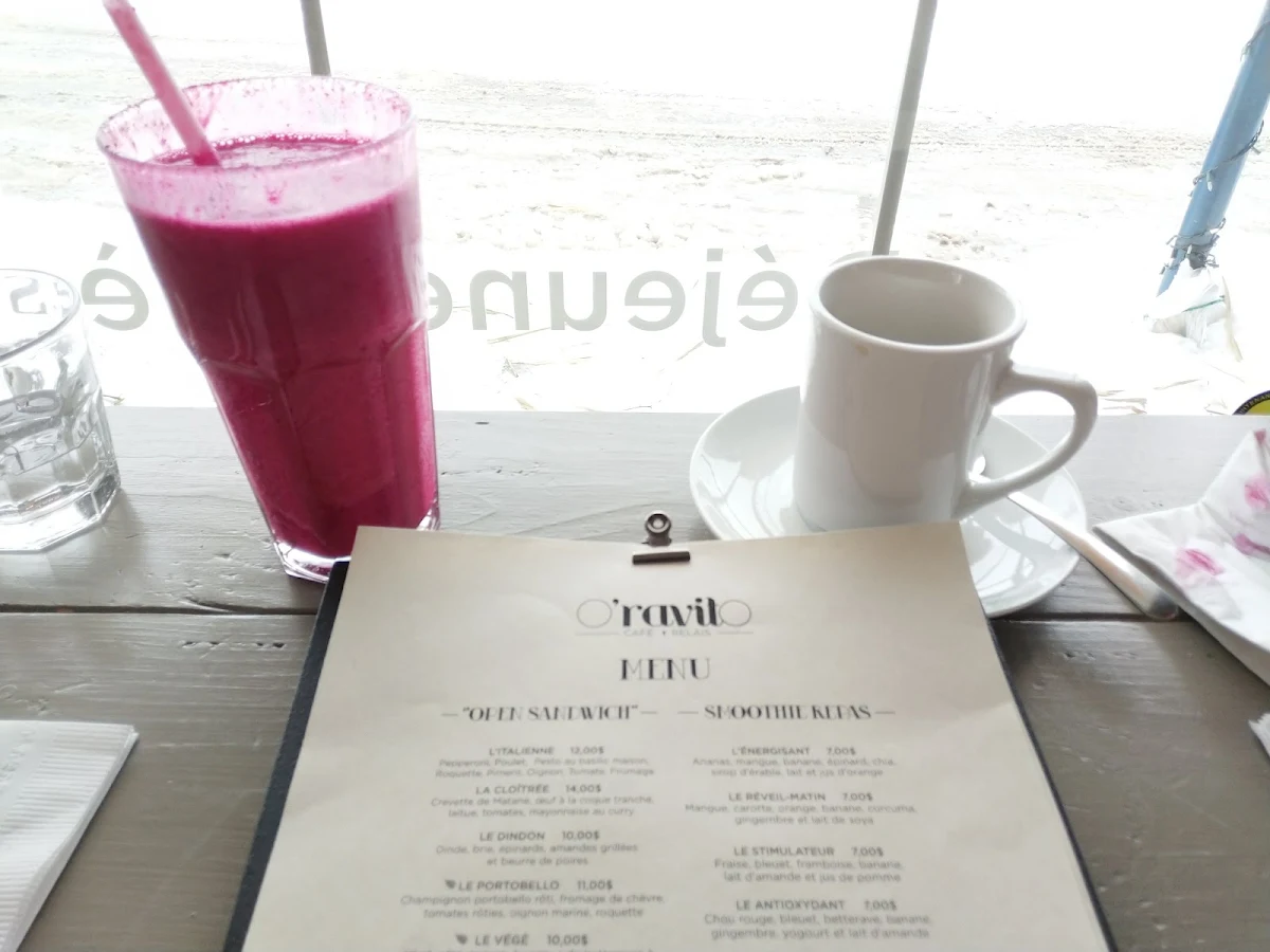 Menu, O'Ravito Café & Traiteur