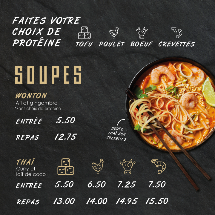 Menu, Thaïzone