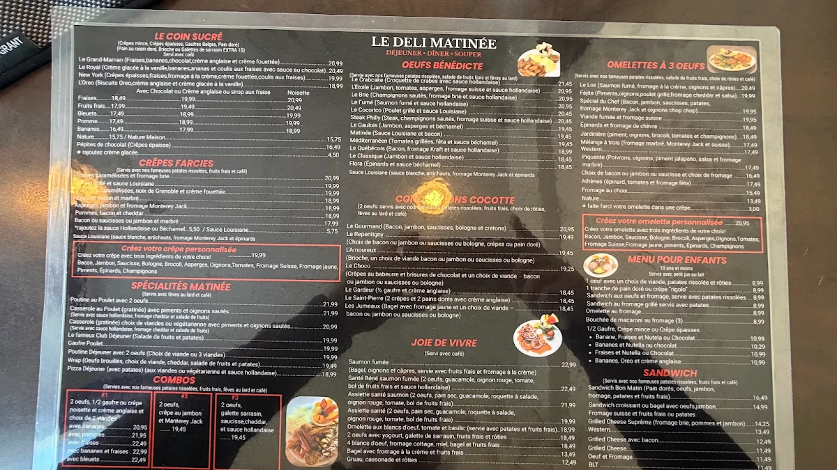 Menu, Le Deli Matinee