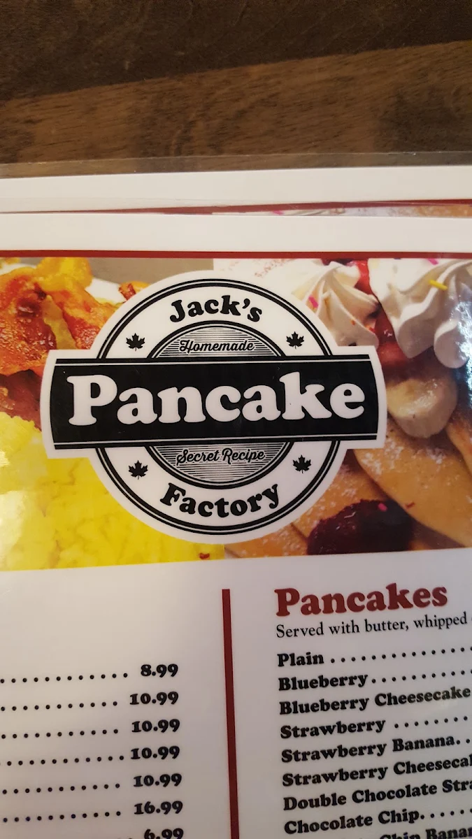 Menu, Jack's Pancake Factory
