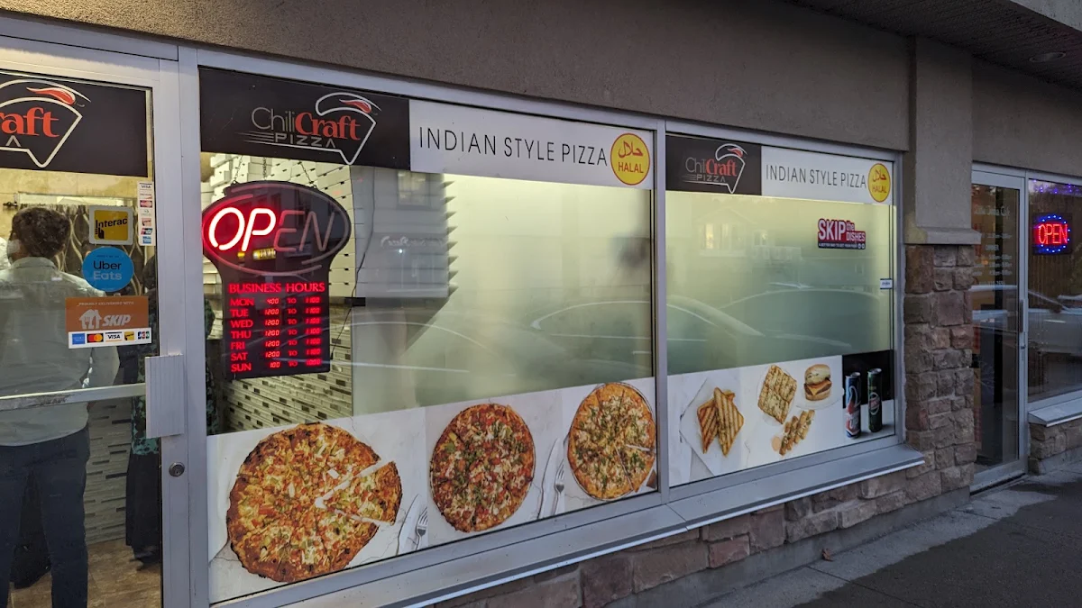 Menu, Chili Craft Pizza
