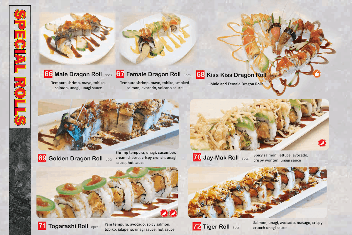 Menu, Kinjo Sushi & Grill District