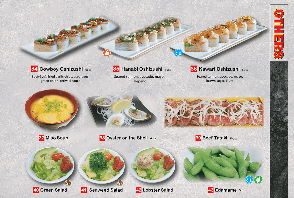 Menu, Kinjo Sushi & Grill District