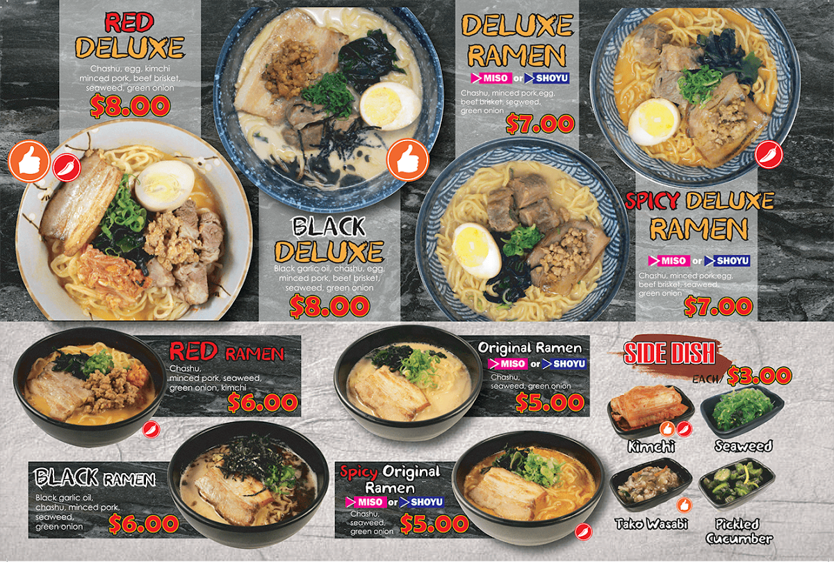 Menu, Kinjo Sushi & Grill District