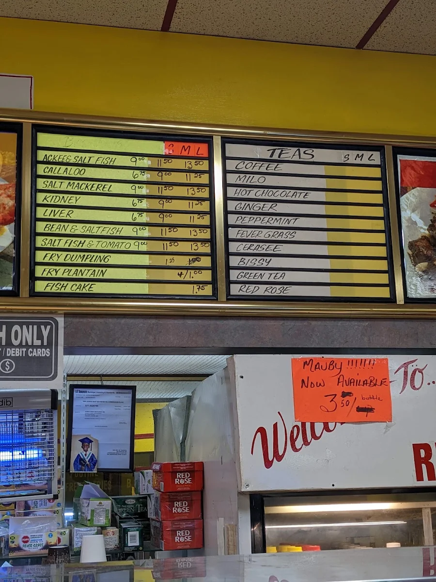 Menu, Restaurant Canadian Caribbean