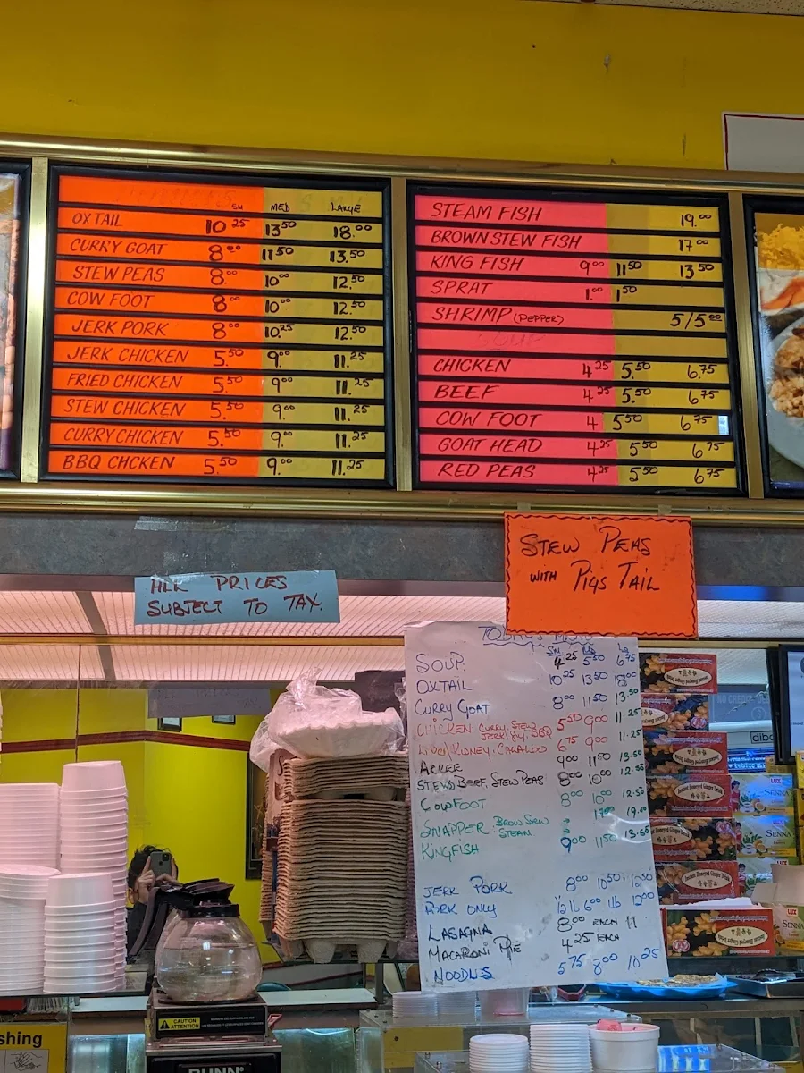 Menu, Restaurant Canadian Caribbean