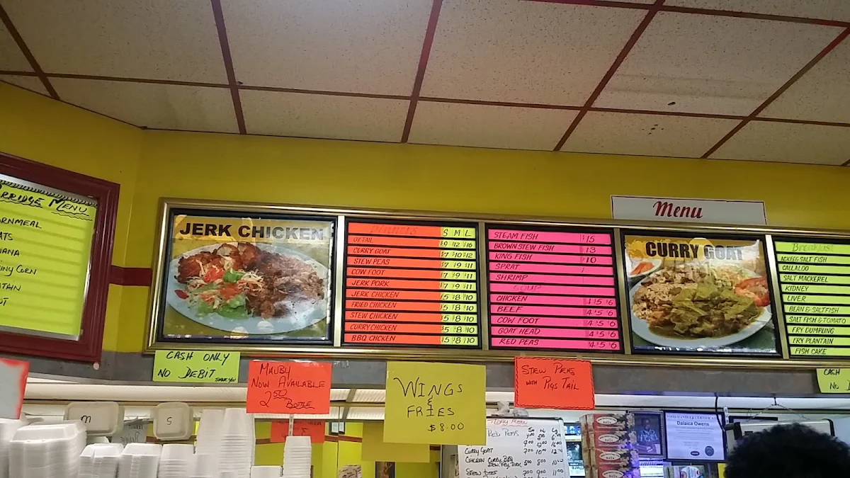 Menu, Restaurant Canadian Caribbean