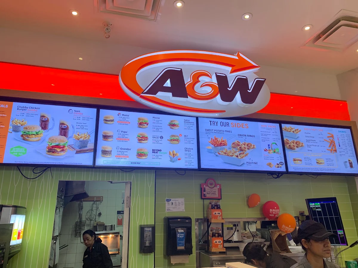 Menu, A&W Canada