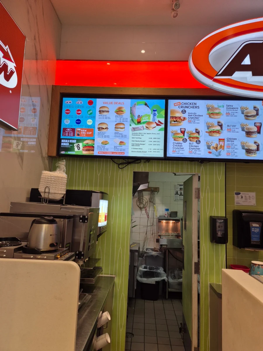 Menu, A&W Canada
