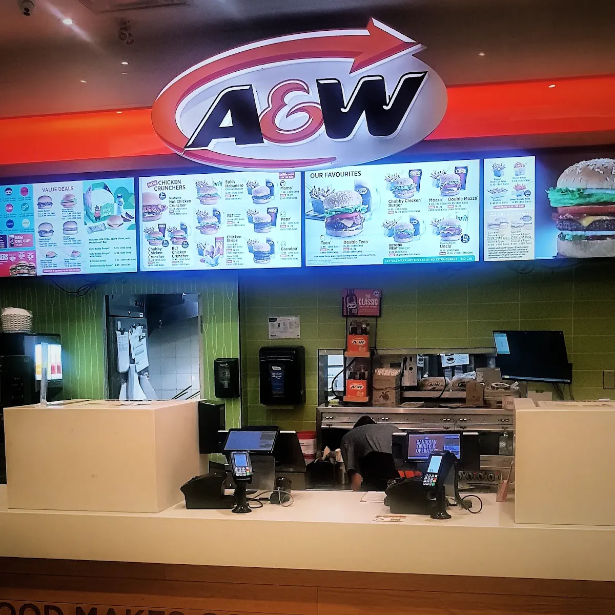 Menu, A&W Canada