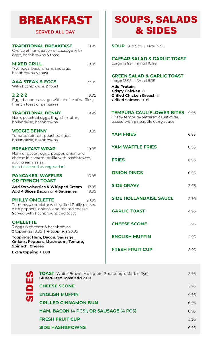 Menu, Apple Tree Restaurant