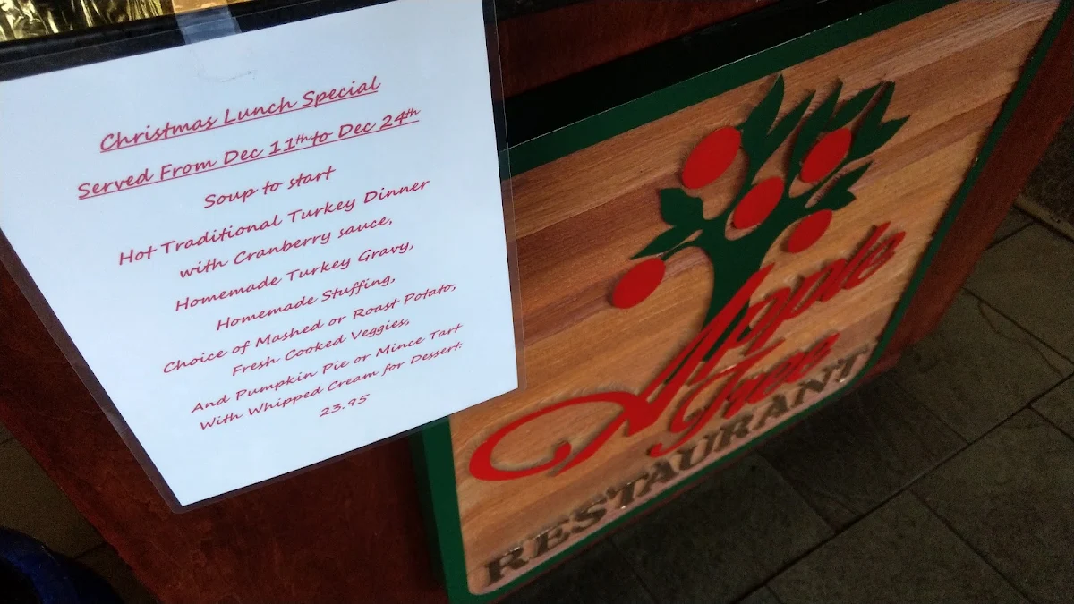 Menu, Apple Tree Restaurant