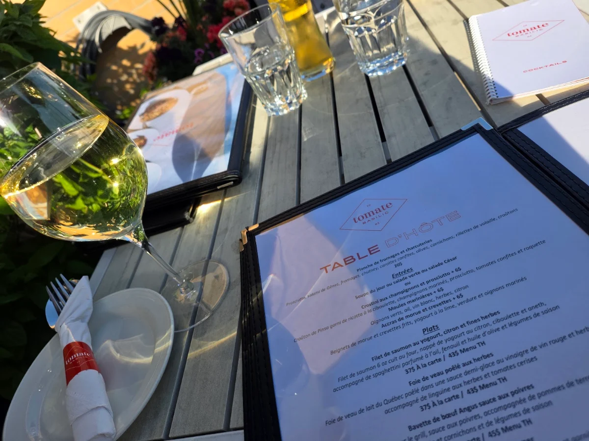 Menu, Tomate Basilic Pointe aux Trembles