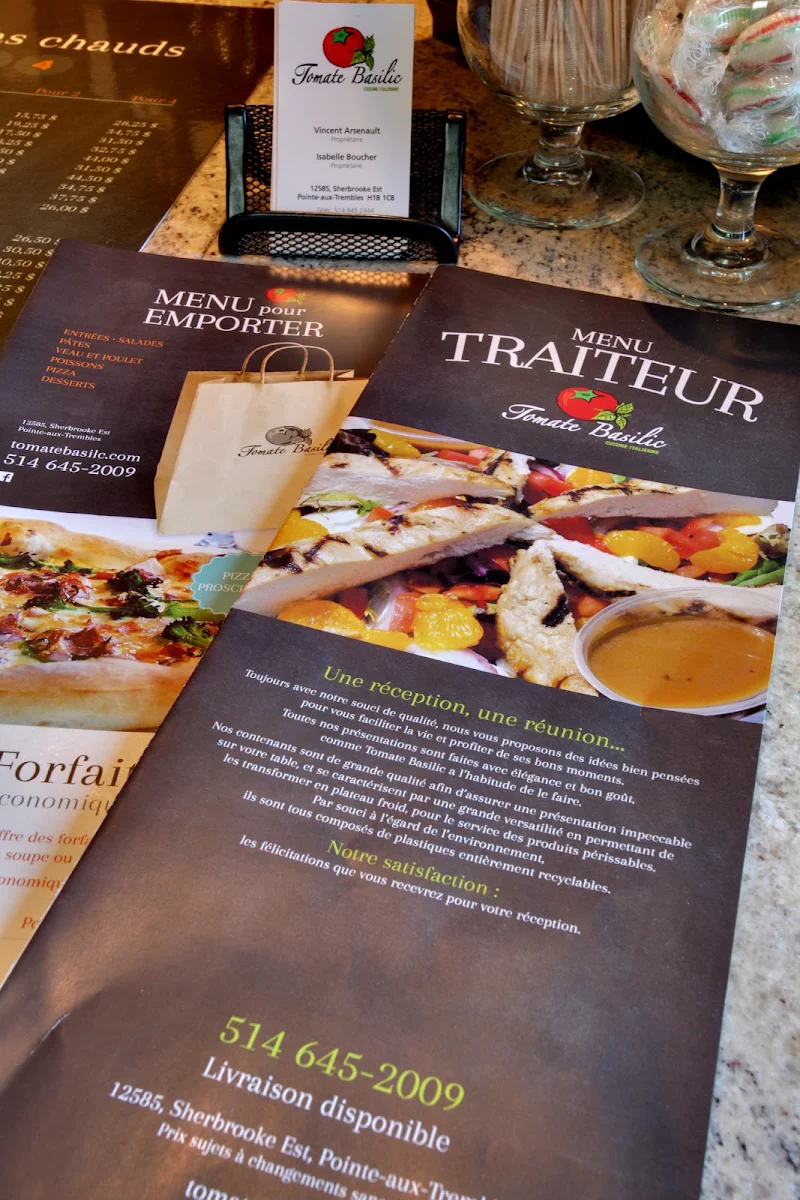 Menu, Tomate Basilic Pointe aux Trembles