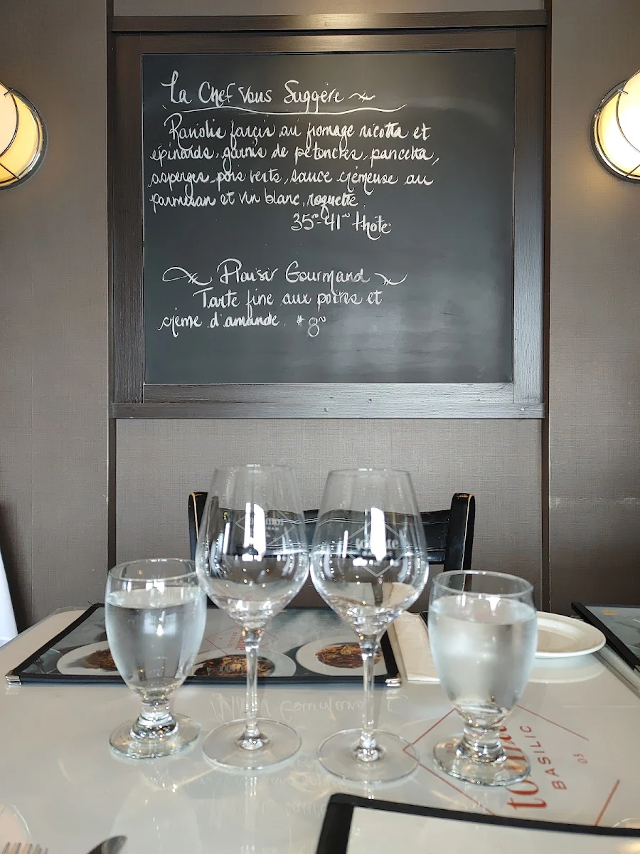 Menu, Tomate Basilic Pointe aux Trembles