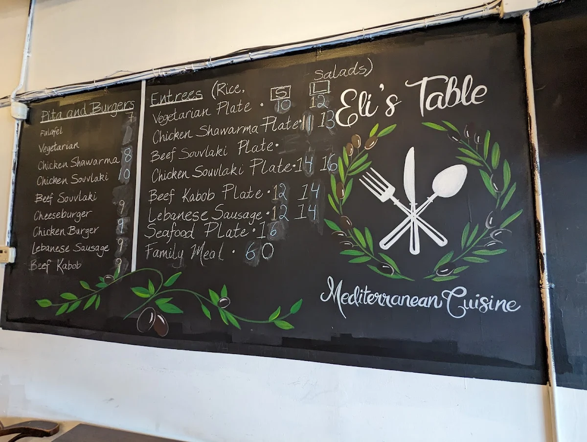 Menu, Eli’s Table