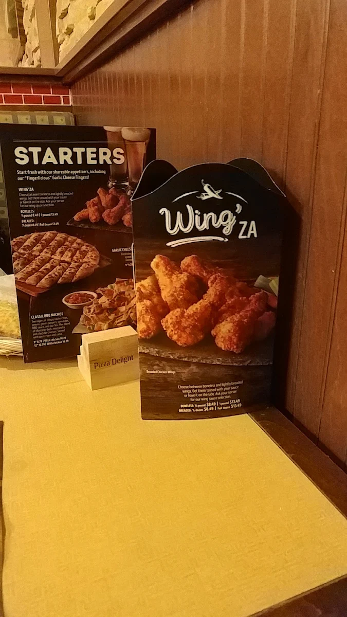 Menu, Pizza Delight